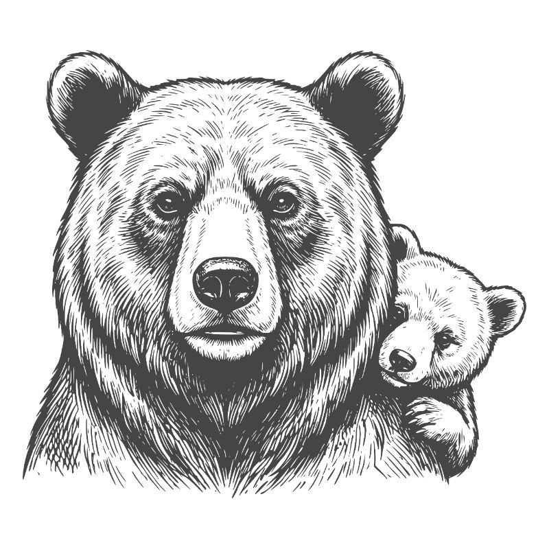 Papa et bébé des Bears