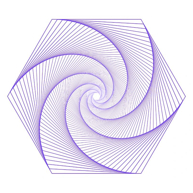 Spiral in hexagonal pattern