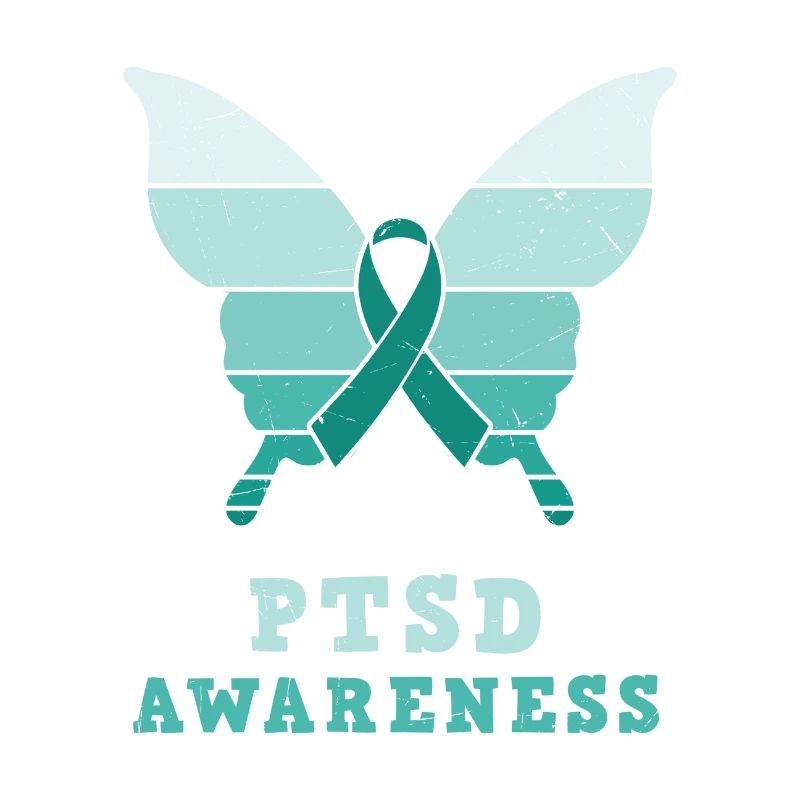 Papillon Ptsd Sensibilisation Ruban sarcelle