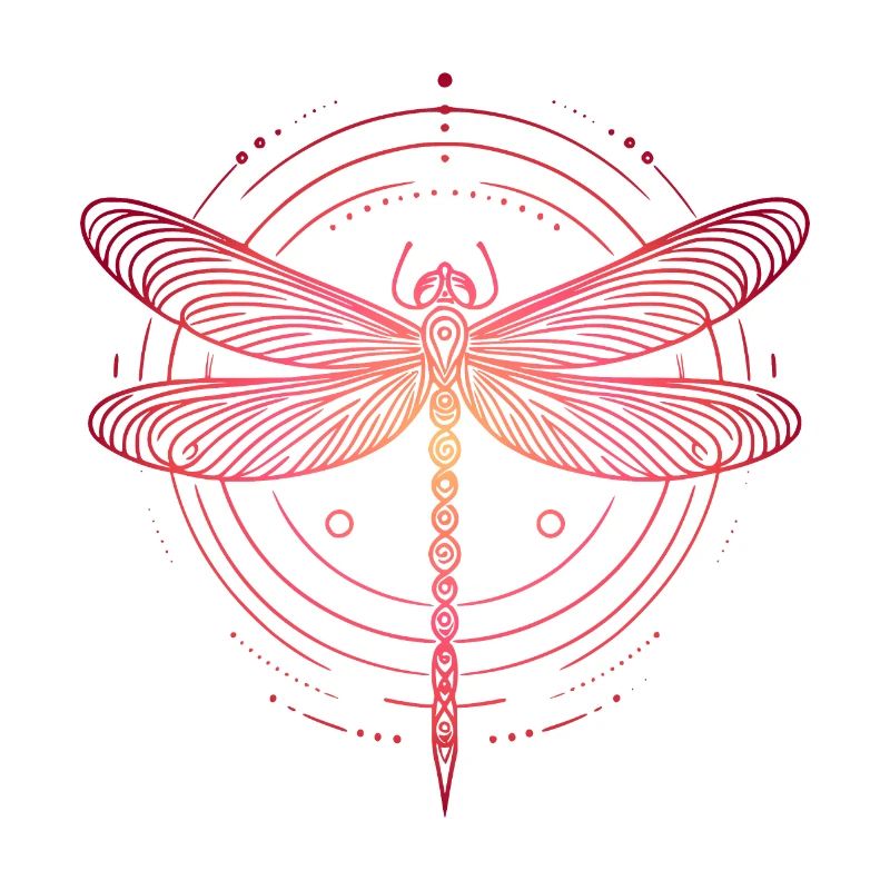 Dragonfly Spiral Patterns, Pink Gradient