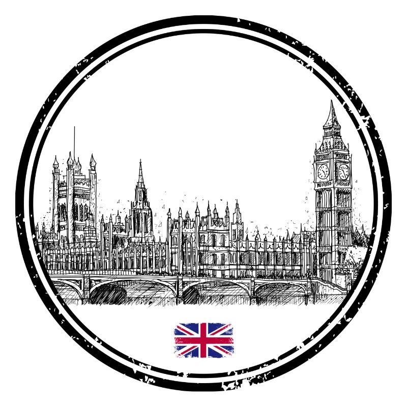 Tiny Union Jack Accent on Black