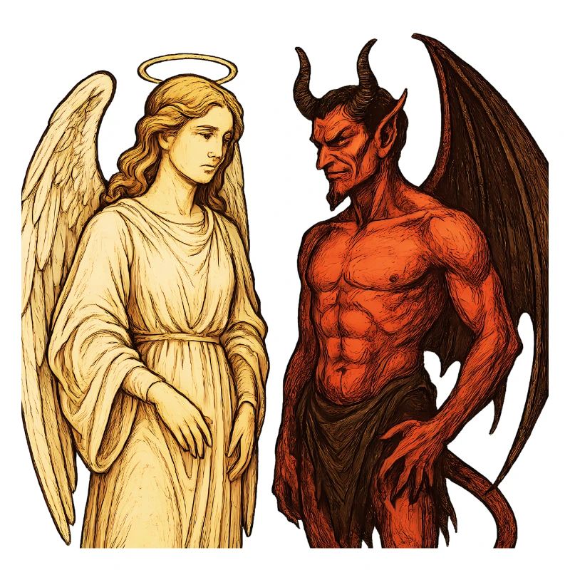 Ange céleste vs démone ardent Illustration