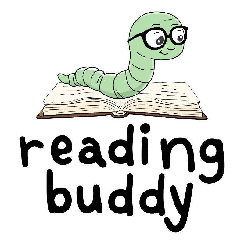 Lesefreund Niedlicher Bücherwurm Mit Buch