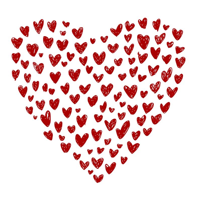 Herzkollektion: Liebe in Rot