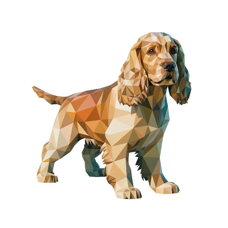 Cocker Spaniel - Cooles Low-Poly-Logo