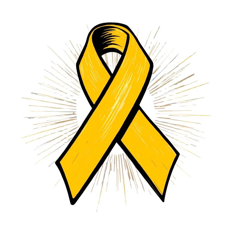 Ruban de sensibilisation jaune dans le style de la bande dessinée