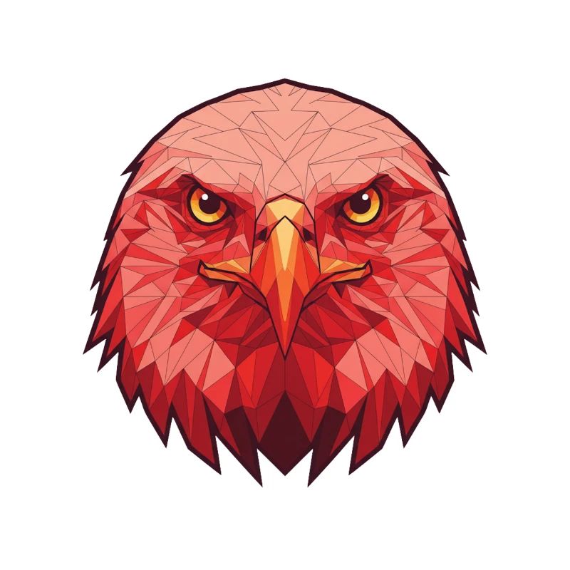 Red Eagle Lowpoly Portrait