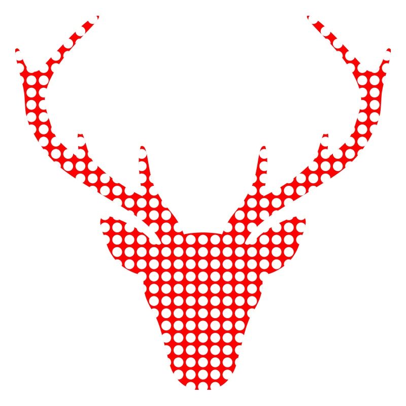 Red deer in dot pattern