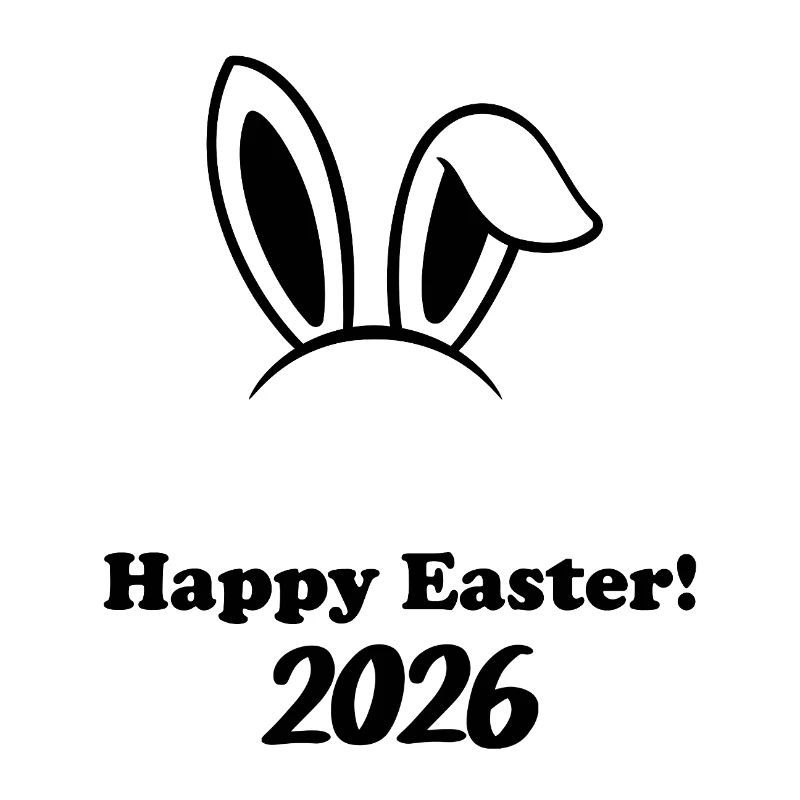 Happy Easter 2026 - Easter Bunny Design