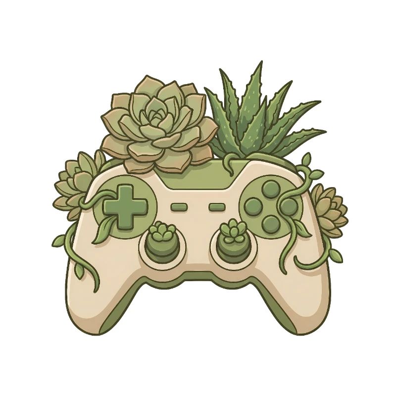 Succulent Controller - Cute Gaming Sticker