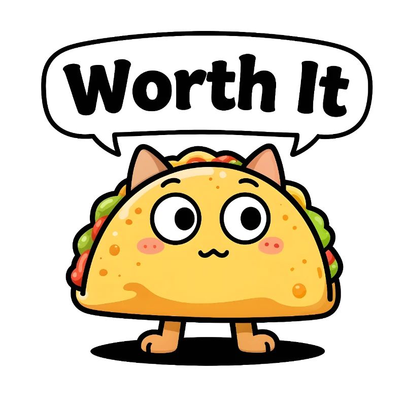 Ausdrucksstarke Taco-Katze – sogar "Worth It"