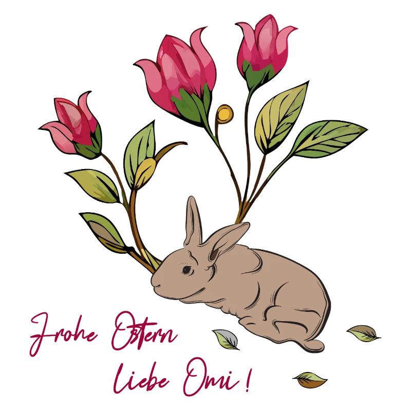 Easter bunny with tulips
