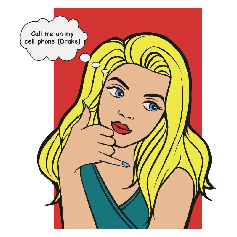 Blonde pop art avec bulle de pensée