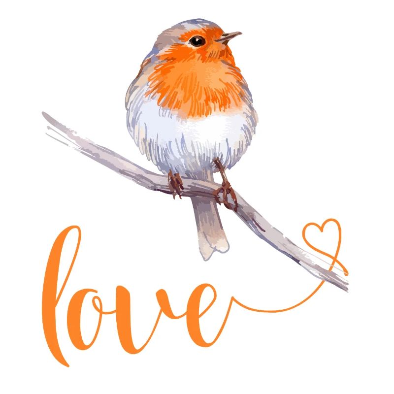 Robin avec texte d’amour