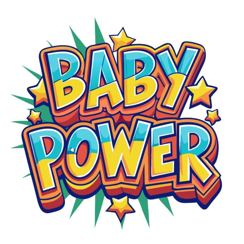 Baby Power Comic Style Design