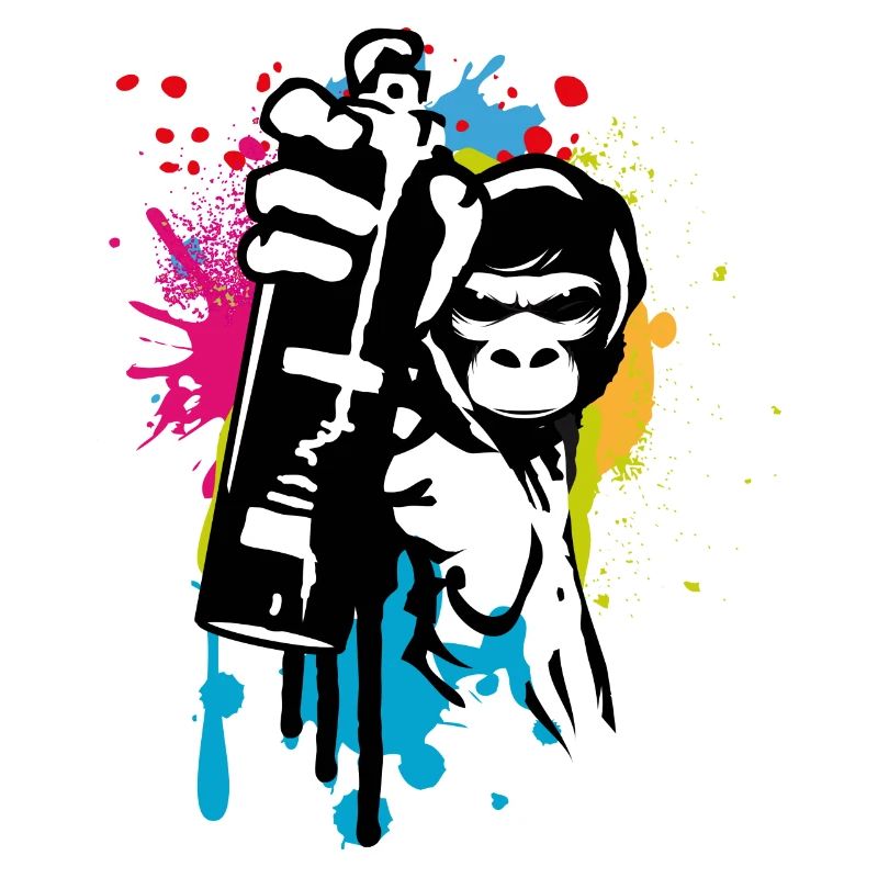 sprayer gorille d’art de rue cool dans le style graffiti