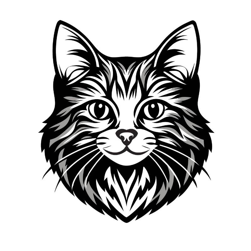 Illustration complexe de visage de chat