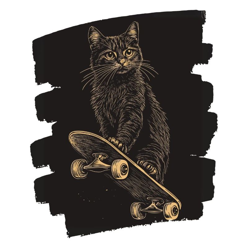 Cat on Skateboard Skate