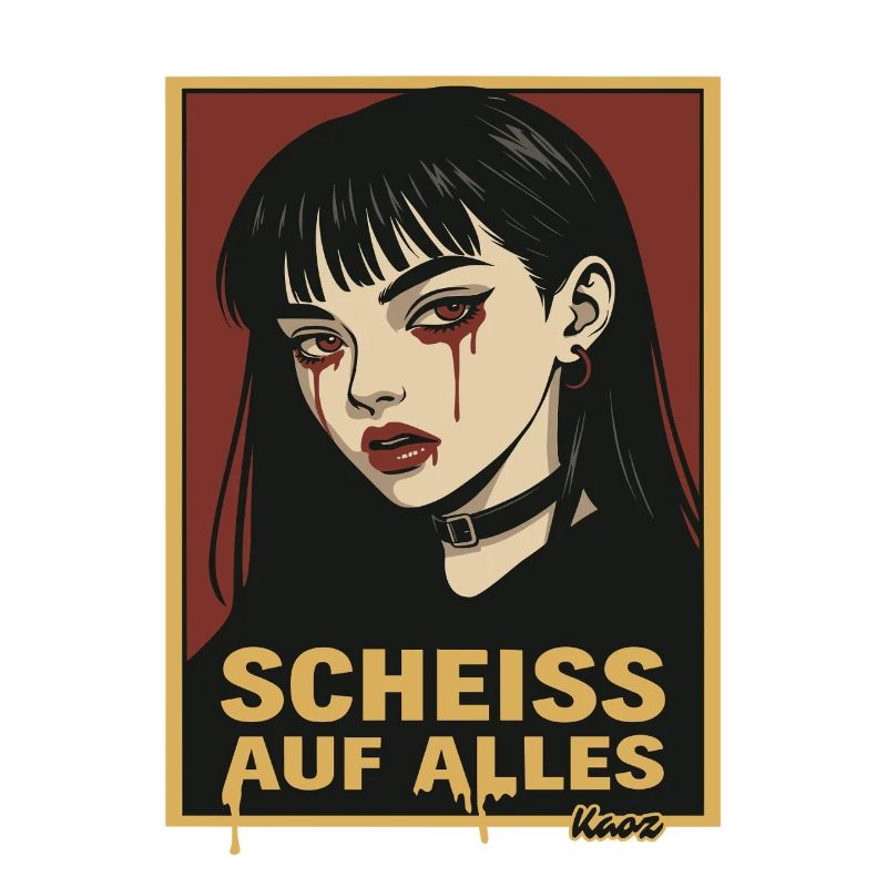 Fille gothique emo avec déclaration