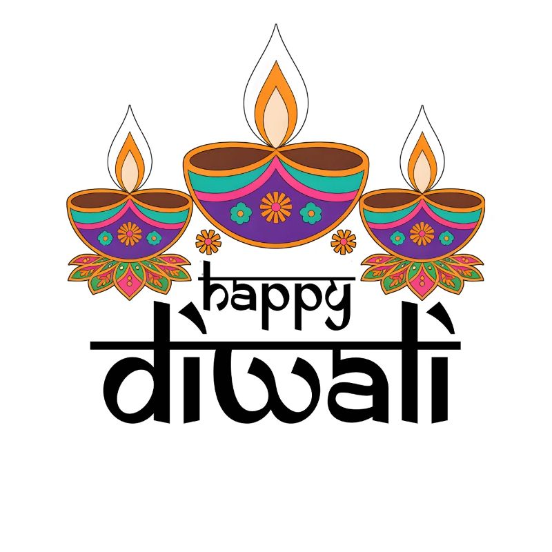Three Colorful Diyas Feast Patterns