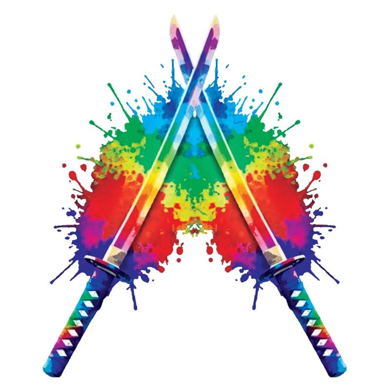 Katanas Splash Art – Japanische Schwerter Samurai-Kunst