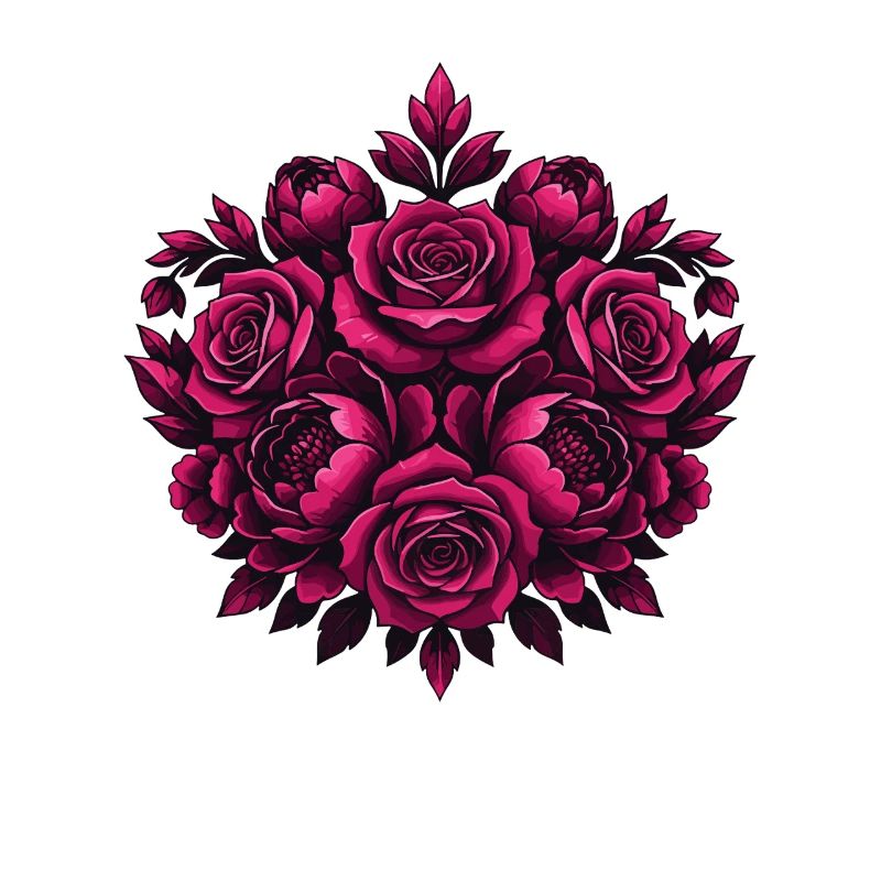 Mandala de fleurs roses