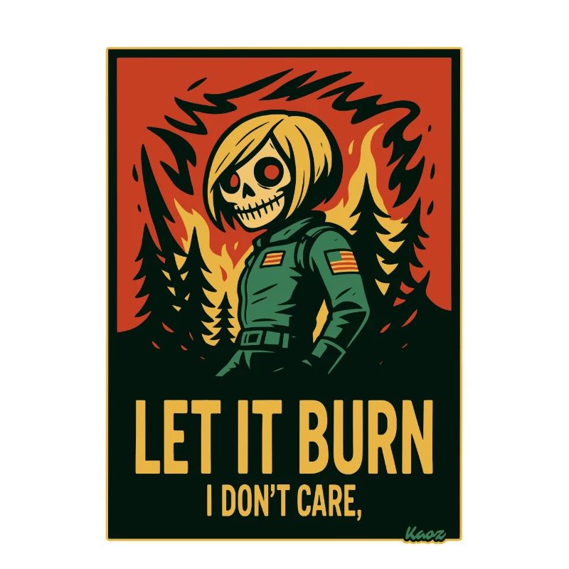 Skull skeleton and flames, let it burn