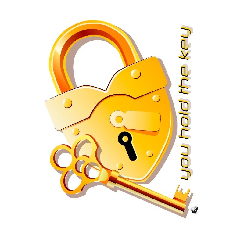 Cadenas en forme de cœur et clé