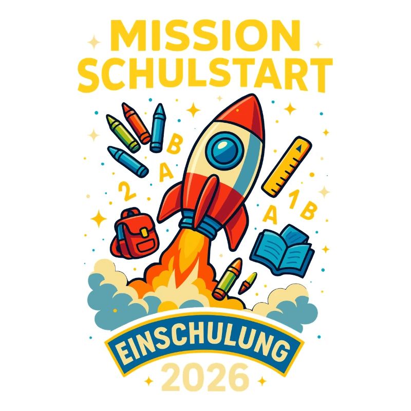 Mission Schulstart 2026 Rakete Einschulung