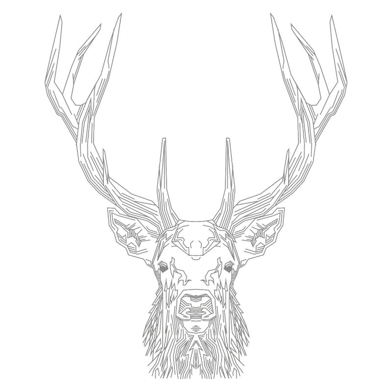 Tech Deer – Geometrischer Hirsch in Grau