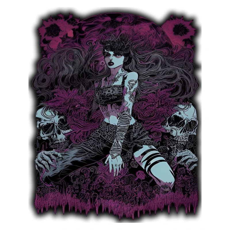 Enchanteresse sombre avec éléments de crâne