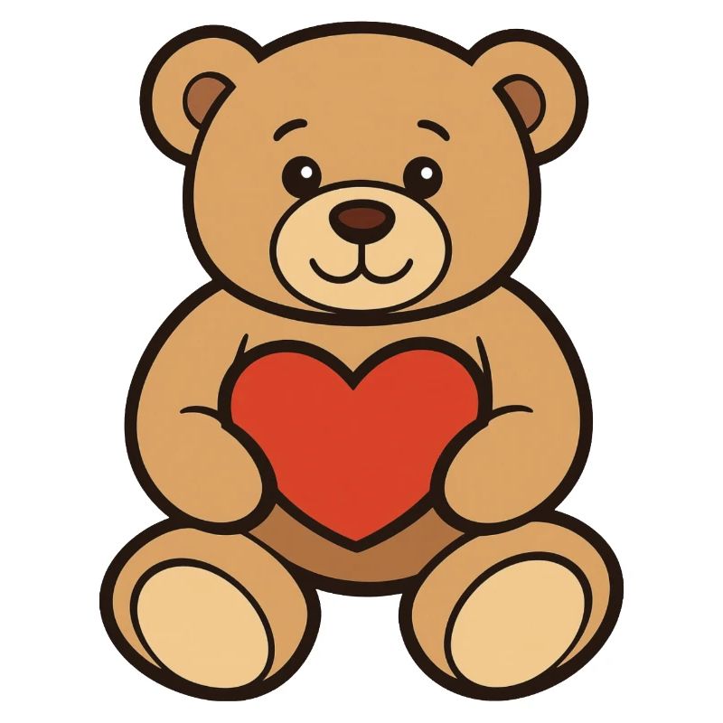 Teddy Bear with Heart Comic Art