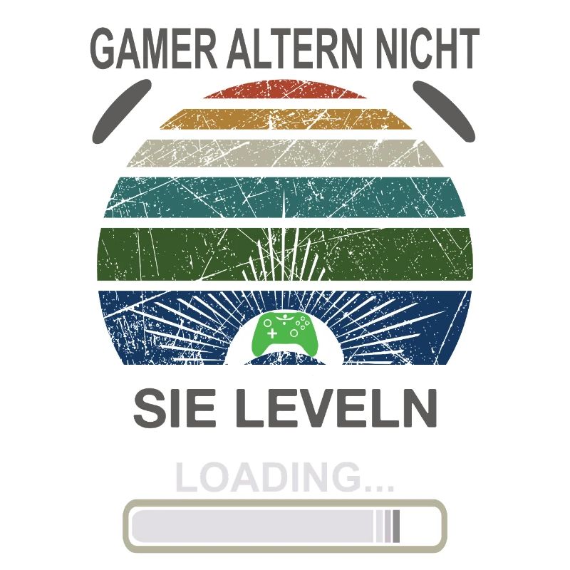 Gamer Leveling Loading Retro Sunburst