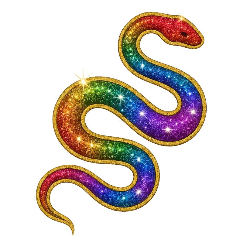 Rainbow Glitter Snake