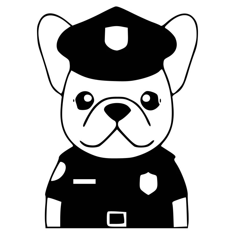 Frenchie Policeman Dog Black