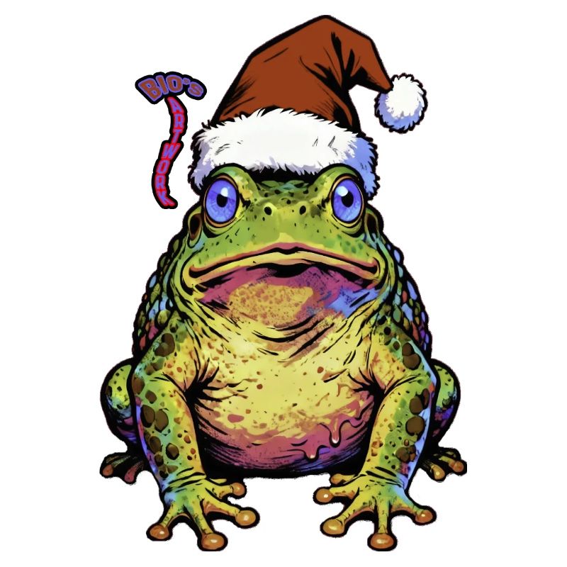 Frog in Santa Hat Pop Art