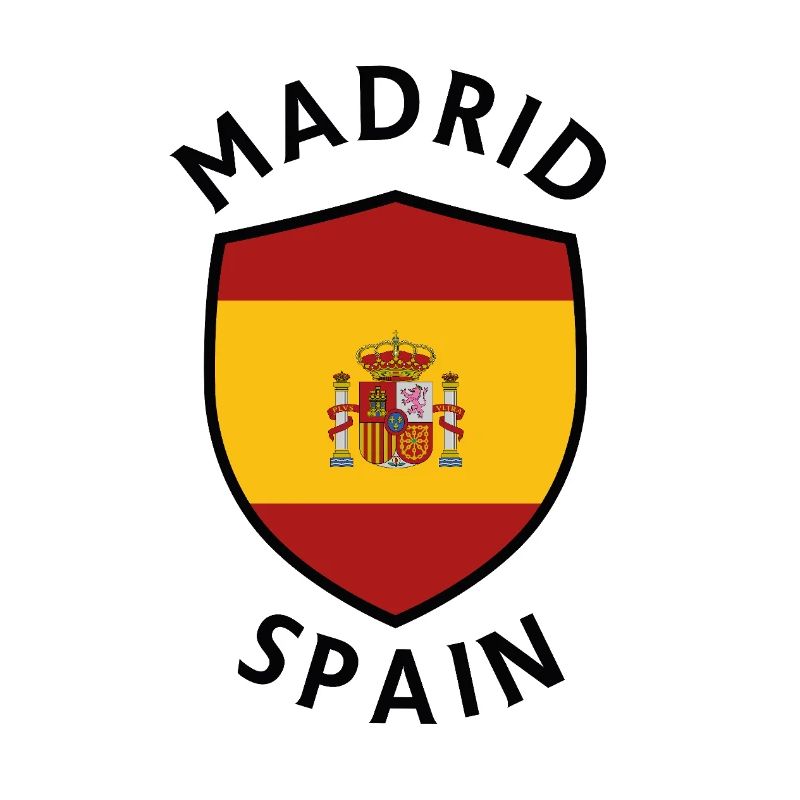 Madrid shield with Spanish flag