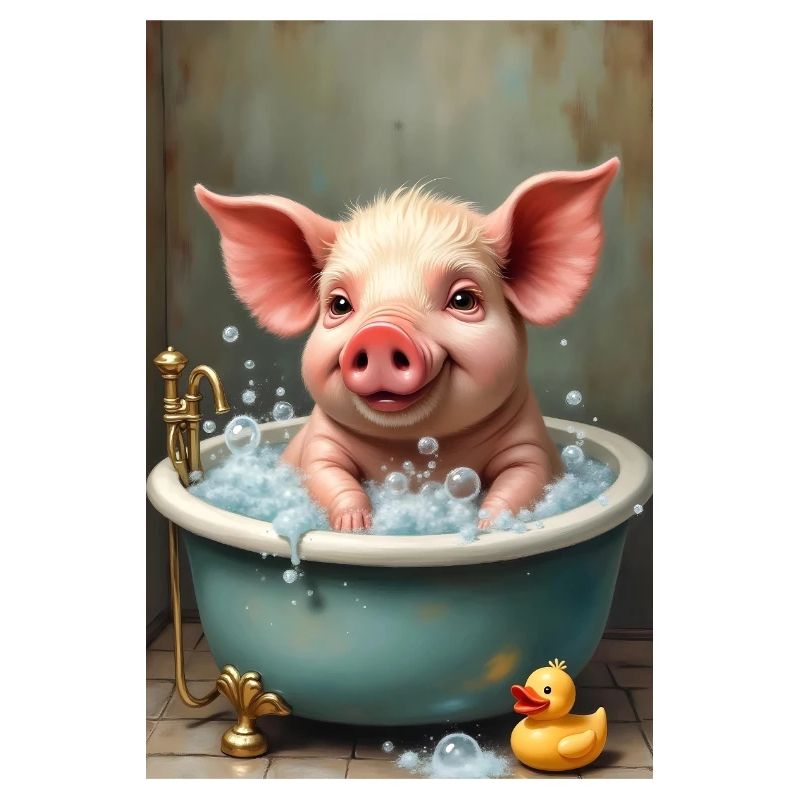 Cochon dans son bain