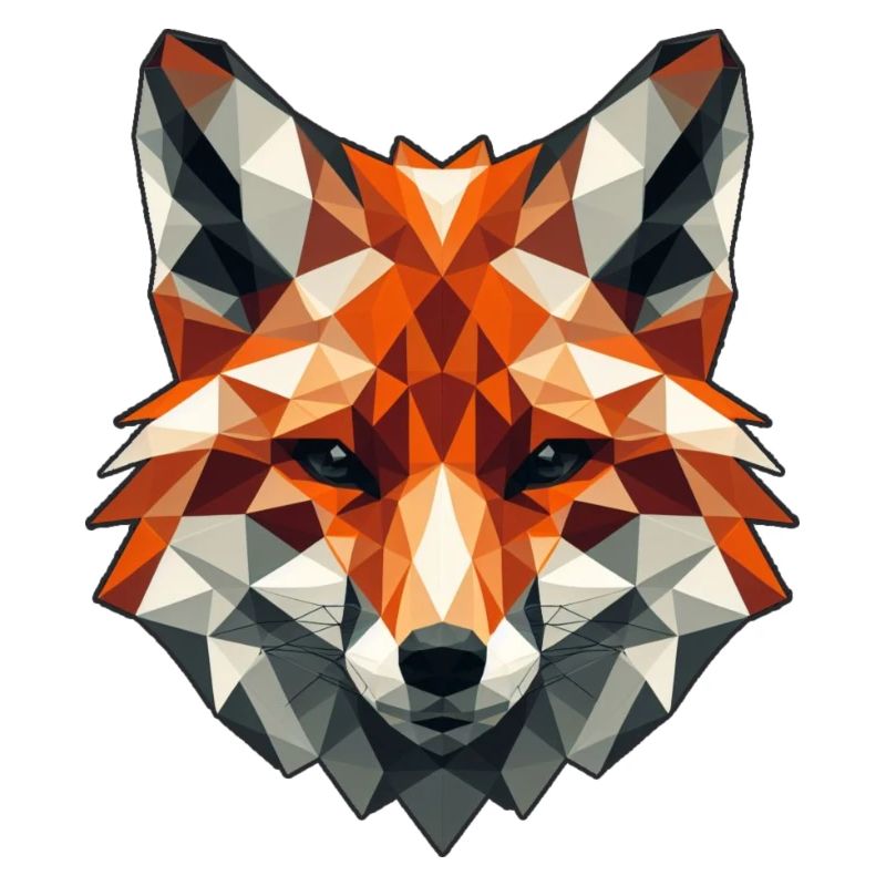 Motif de renard en forme de polygone