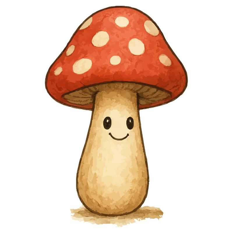 Kawaii Toadstool Design for Kids