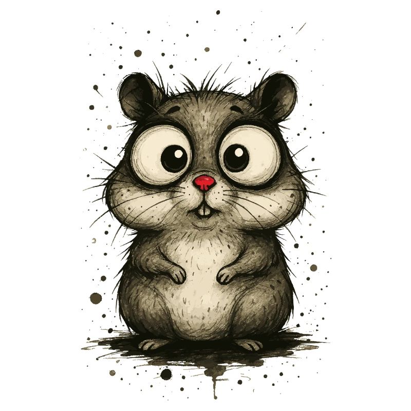 Lustiger Hamster mit großen Augen – Comic Splash