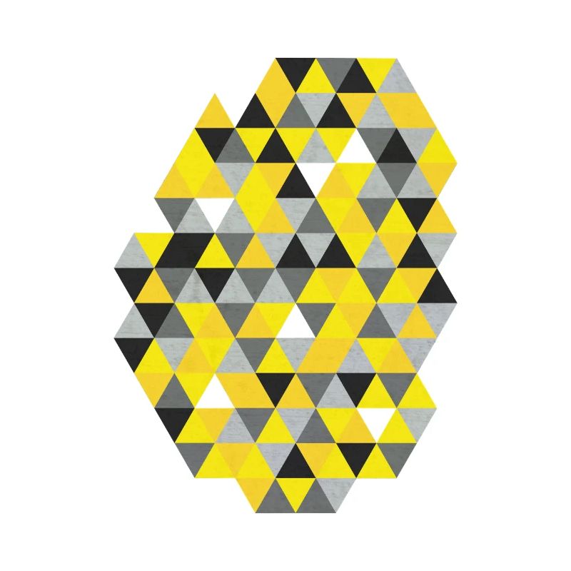 Geometric triangle pattern Sunny Yellow