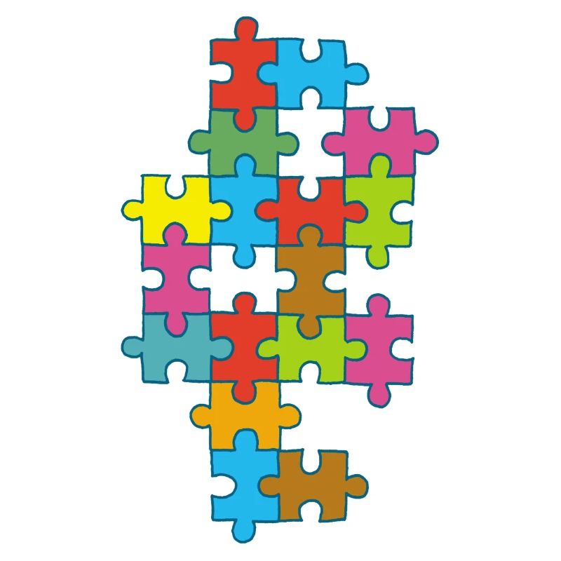 Multicolored incomplete puzzle