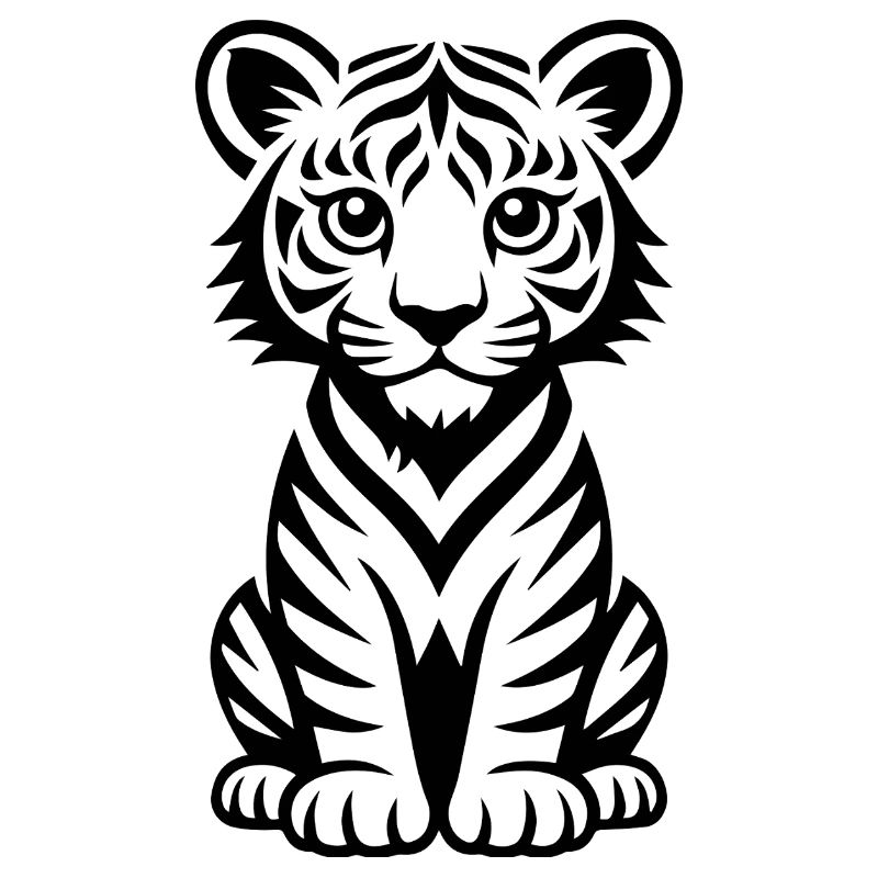 Minimal linear tiger for textiles