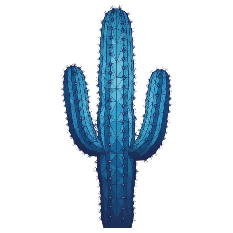 Blue geometric cactus