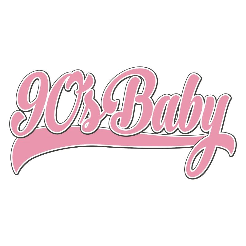 Script rétro rose bébé des années 90