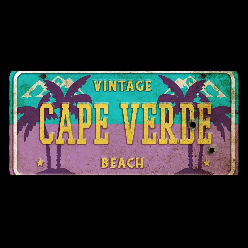 Cape Verde Vintage Palm Tree Sign