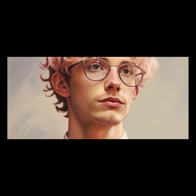 Pastellheld Portrait mit Brille