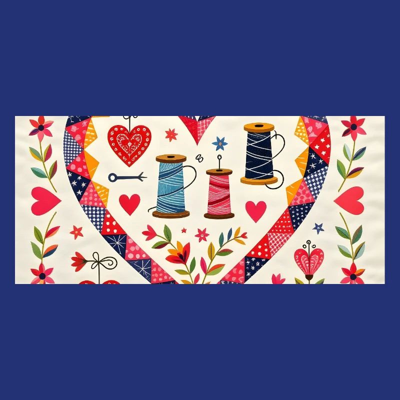 Patchwork Herz mit Garnen