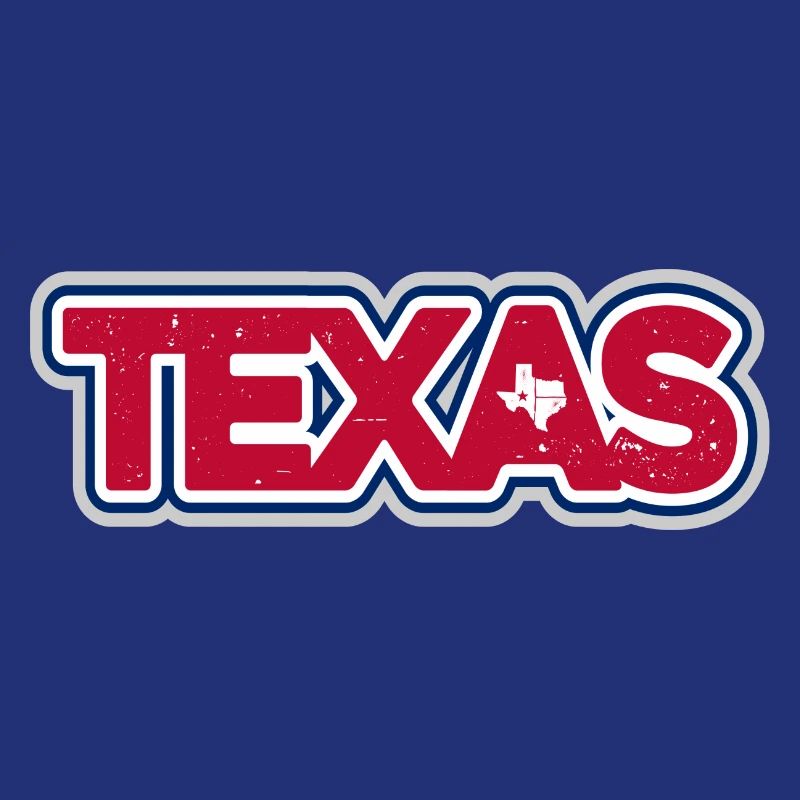 Texas Pride Distressed Typography Logo